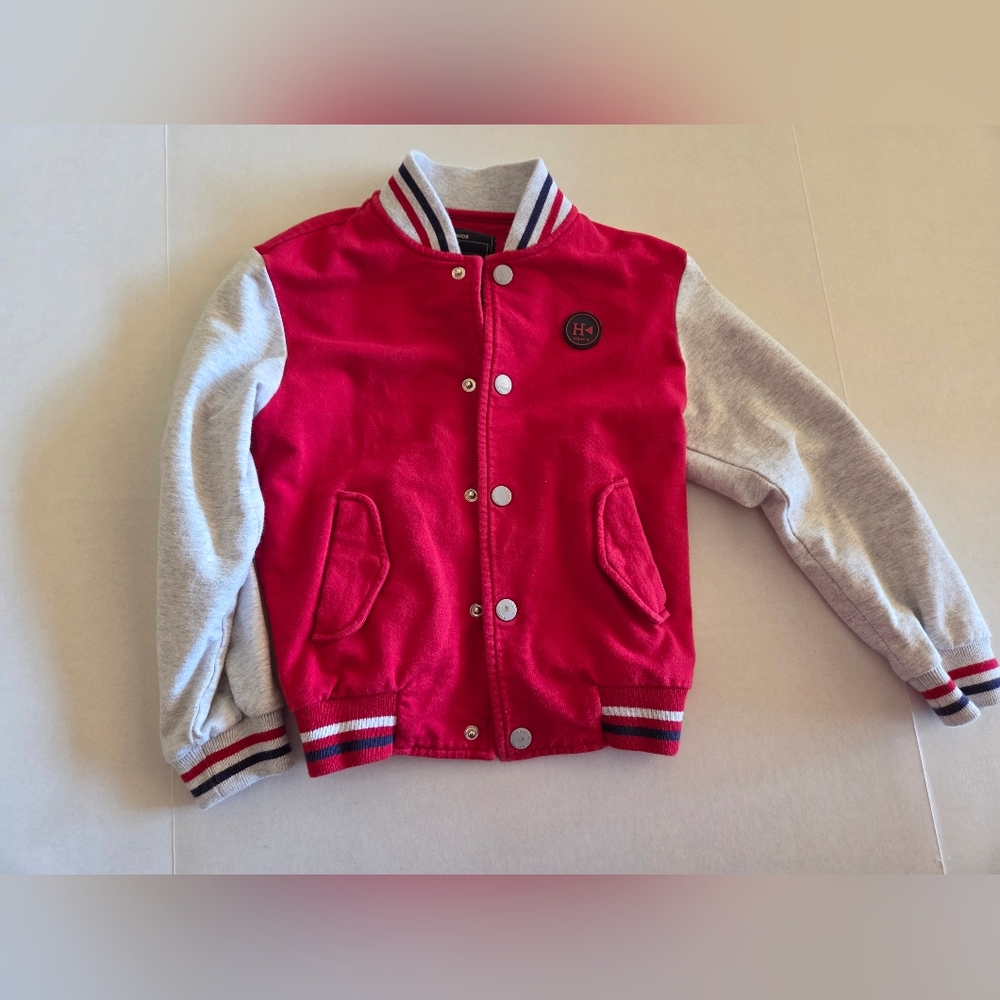 Kids Red and Gray Blue Varsity Jacket